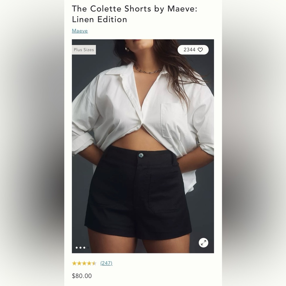 Anthropologie Colette Shorts by Maeve